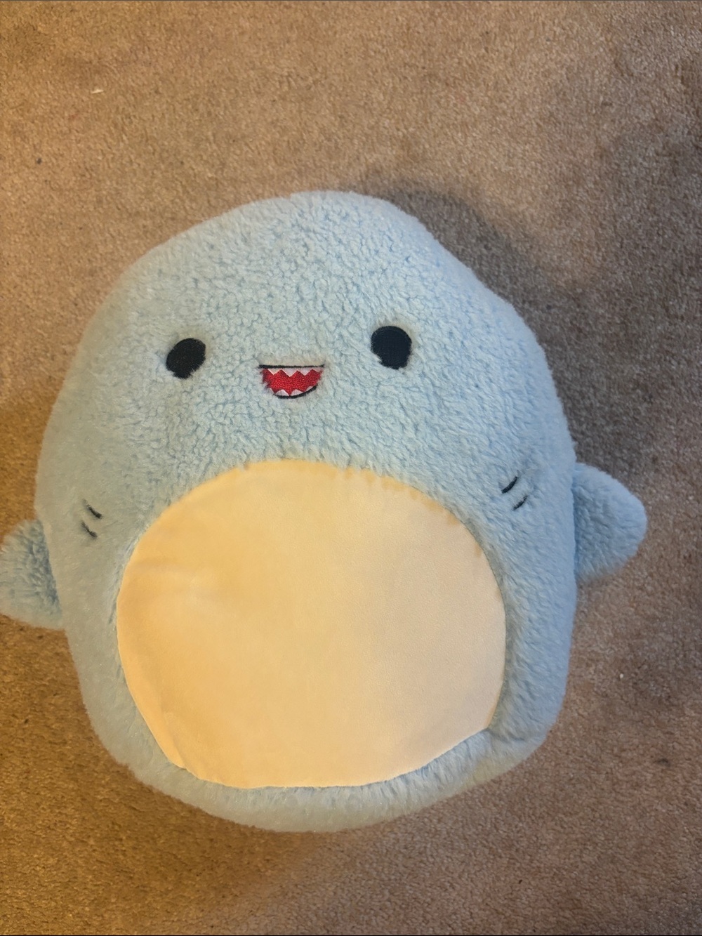 Plush Blue Shark Pillow with Cream Belly